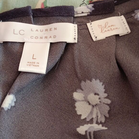 Lc Lauren Conrad Soft Woven Gray Dress. Romcom, Floral - Picture 9 of 13
